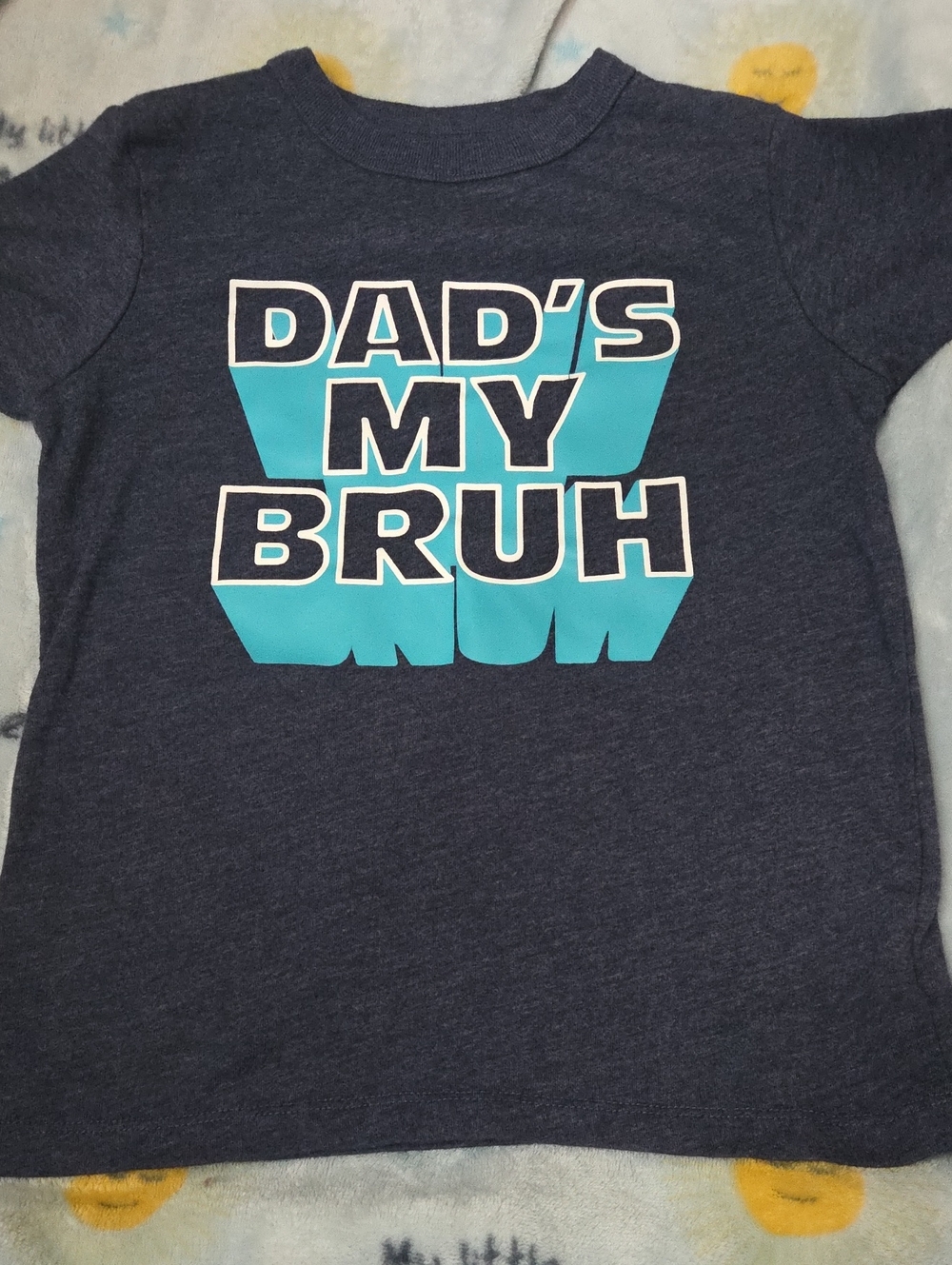 The Children's Place Navy Tee with Aqua Block Lettering
